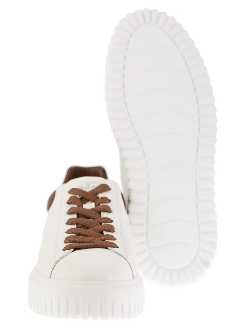 Hogan Sporty Nappa Leather Sneakers With Distinctive H Detail