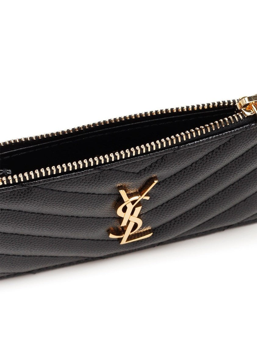 Saint Laurent Quilted Calf Leather Card Wallet