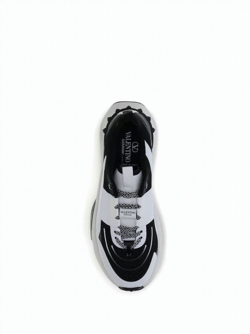 Valentino Garavani Dynamic Black And White Pattern Calf Leather Sneakers