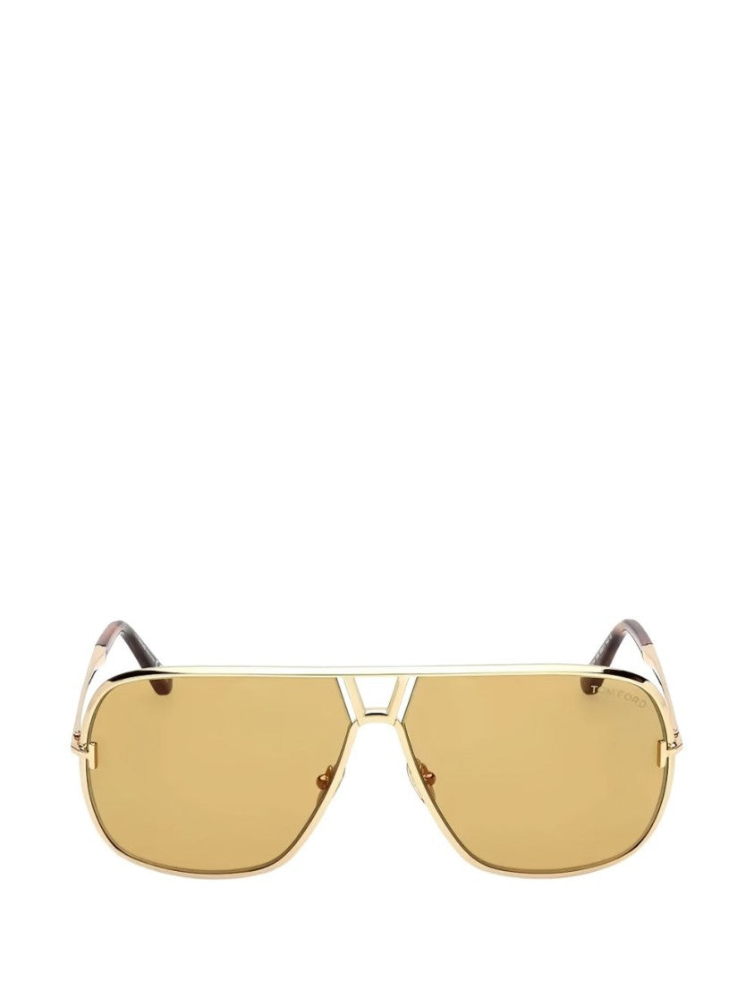 Tom Ford Rectangular Amber-Tinted Sunglasses