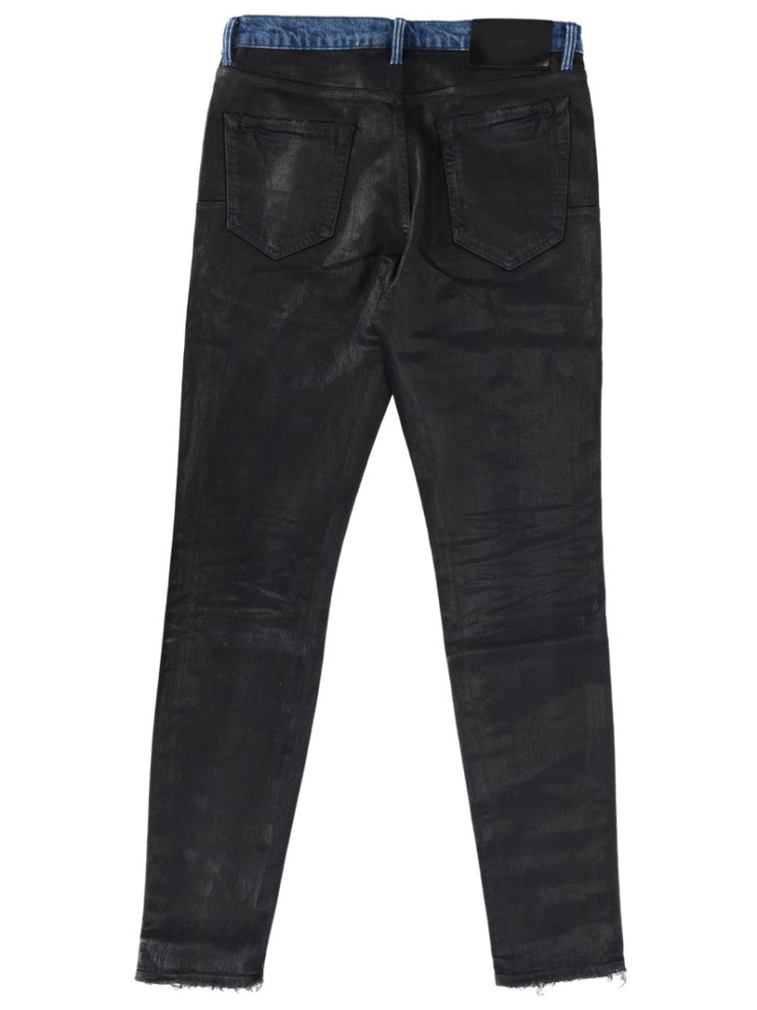 Purple Brand Two-Tone Slim Distressed Jeans