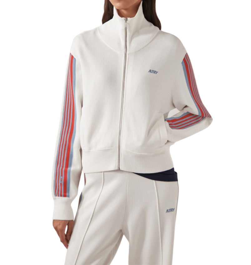 Autry Full-Zip Jacket With Contrasting Striped Accents