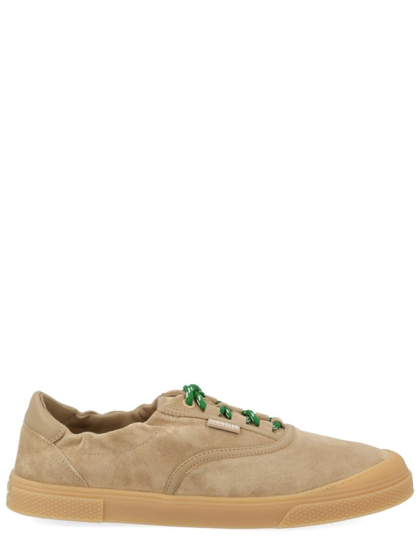 Moncler True Leisure Green Laced Leather Sneakers
