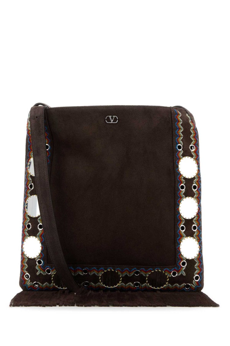 Valentino Garavani Brown Suede Nellcã´Te Crossbody Bag
