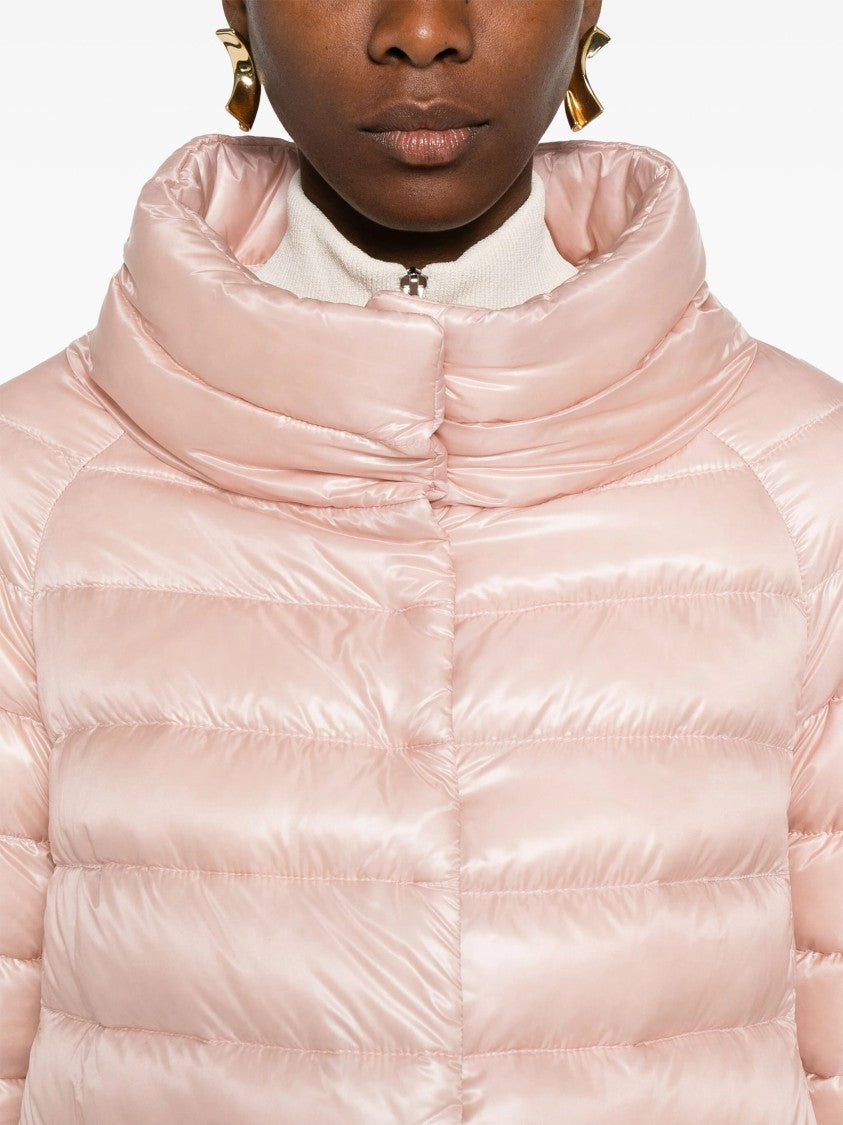 Herno Quilted Mini Jacket With High Collar And Jewel Sleeves