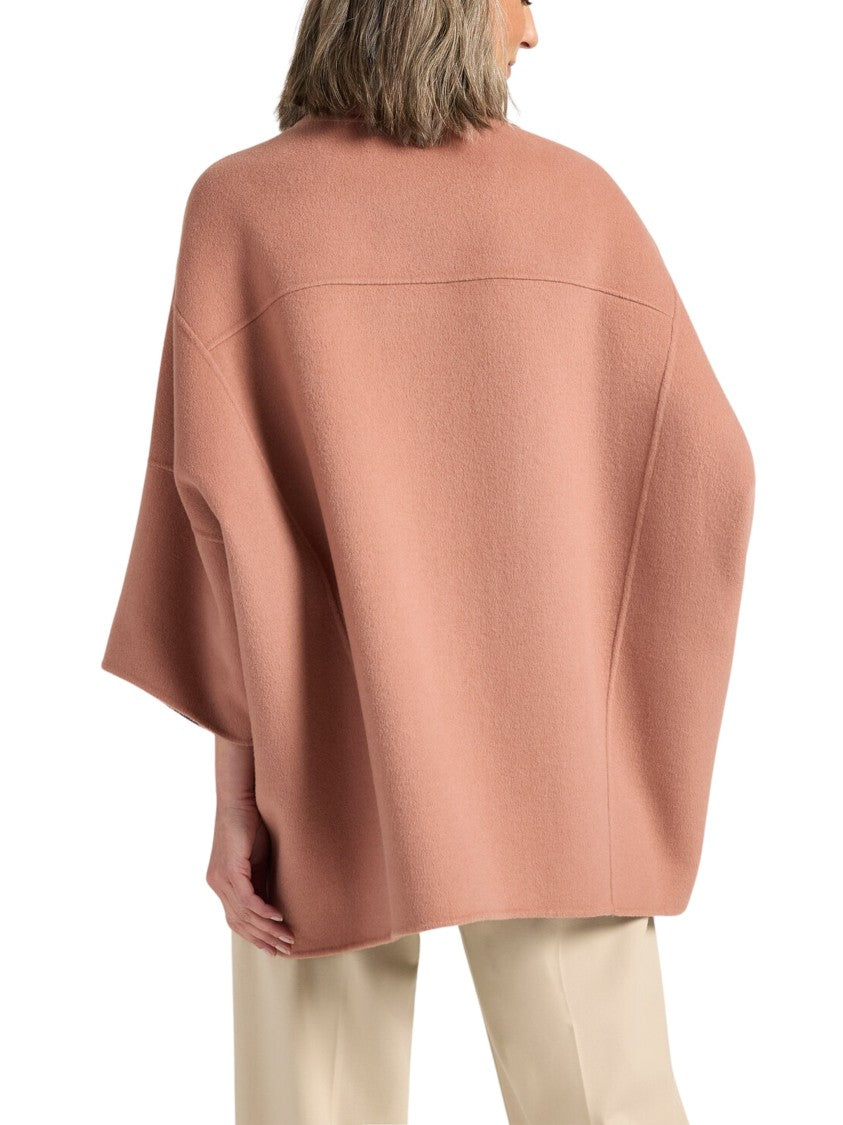 Elena Miro` Wide-Line Double Wool-Blend Cape