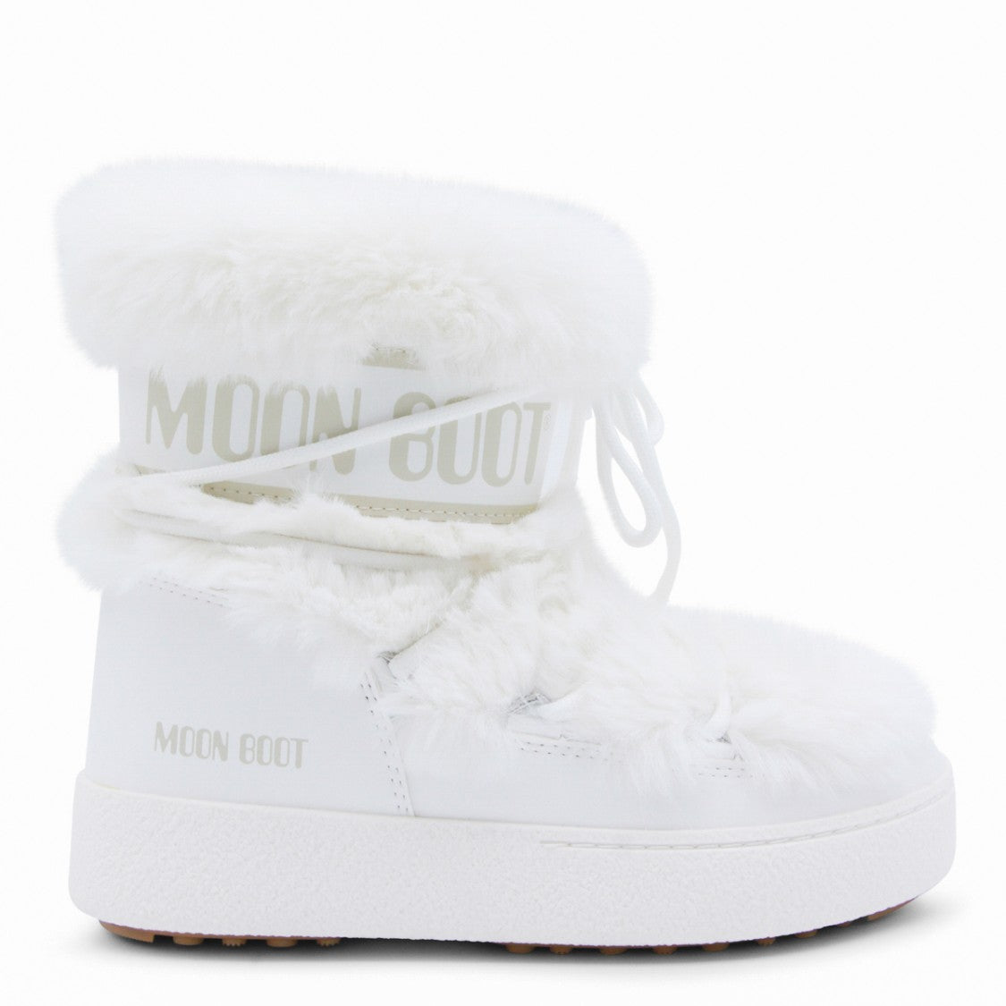 Moon Boot Lace-Up Plush Trim High Ankle Moon Boots