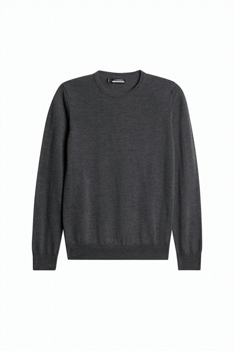 J Lindeberg Relaxed Fit Grey Merino Wool Sweater