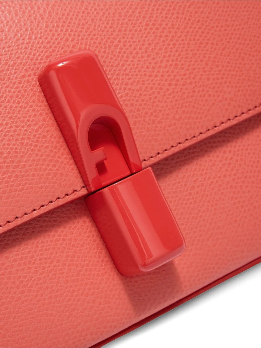Furla Iride S Rectangular Orange Leather Shoulder Bag