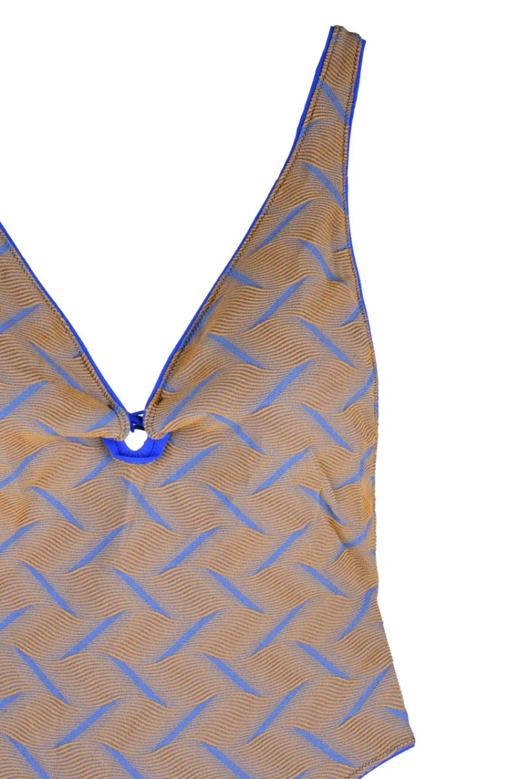 Sucrette Deep V-Neck One-Piece Swimsuit