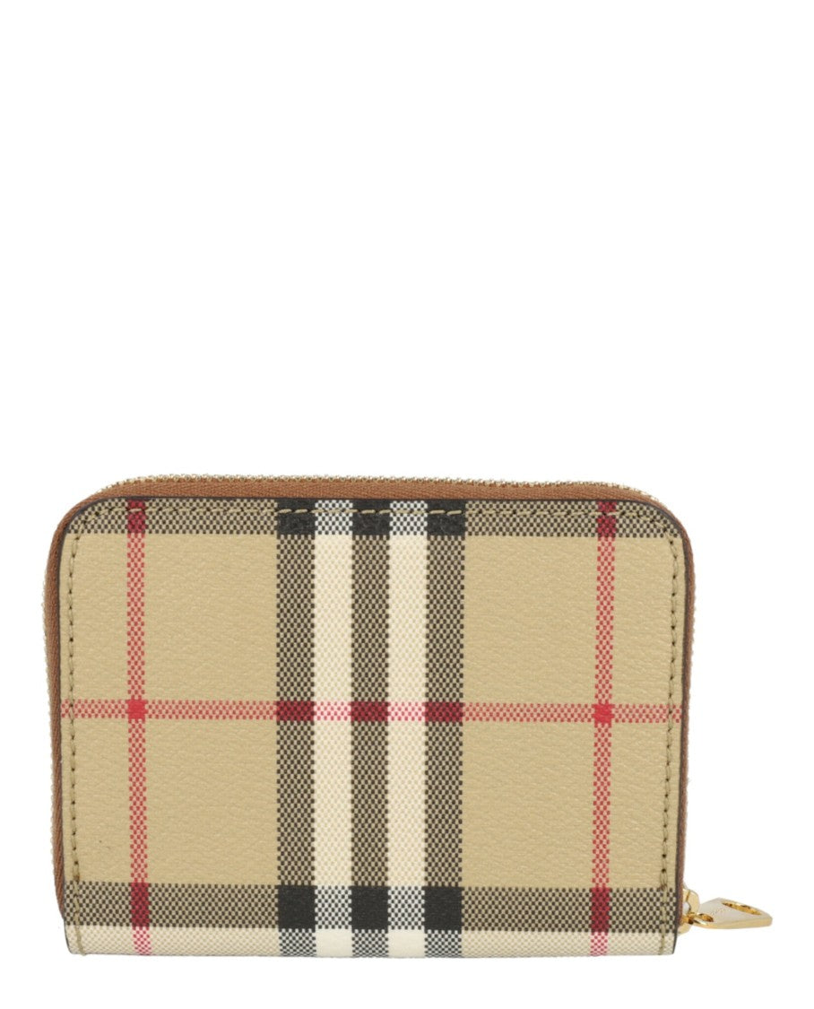 Burberry Compact Check Pattern Wallet With Gold-Tone Hardware