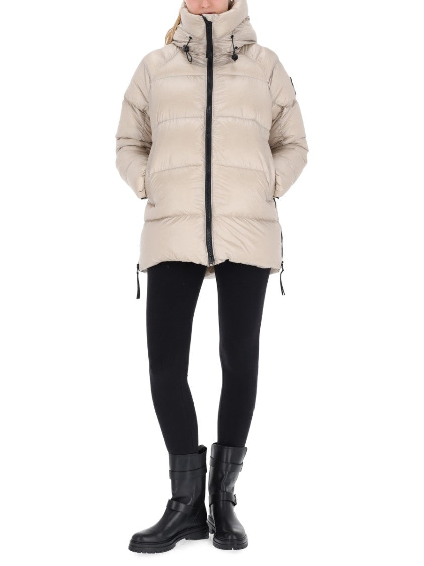 Canada Goose Ivory Puffer Jacket With High Collar