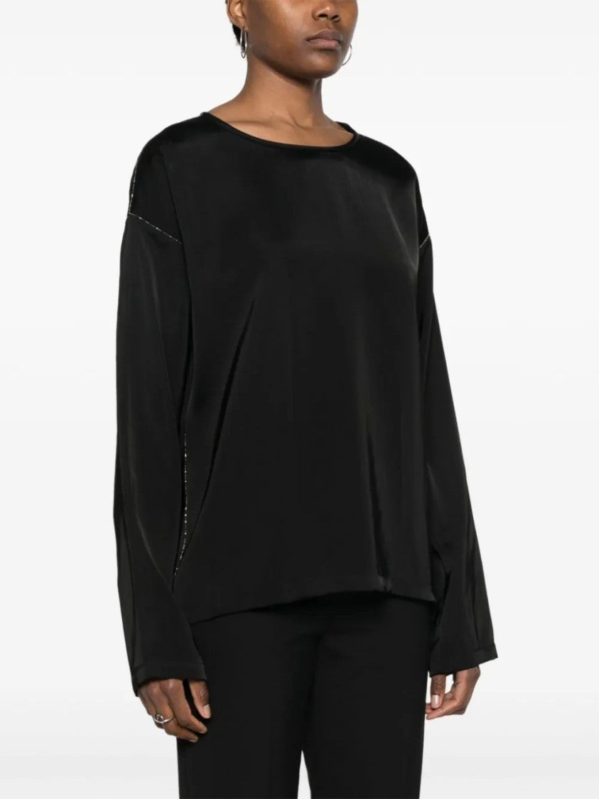 Fabiana Filippi Lustrous Relaxed Fit Black Top
