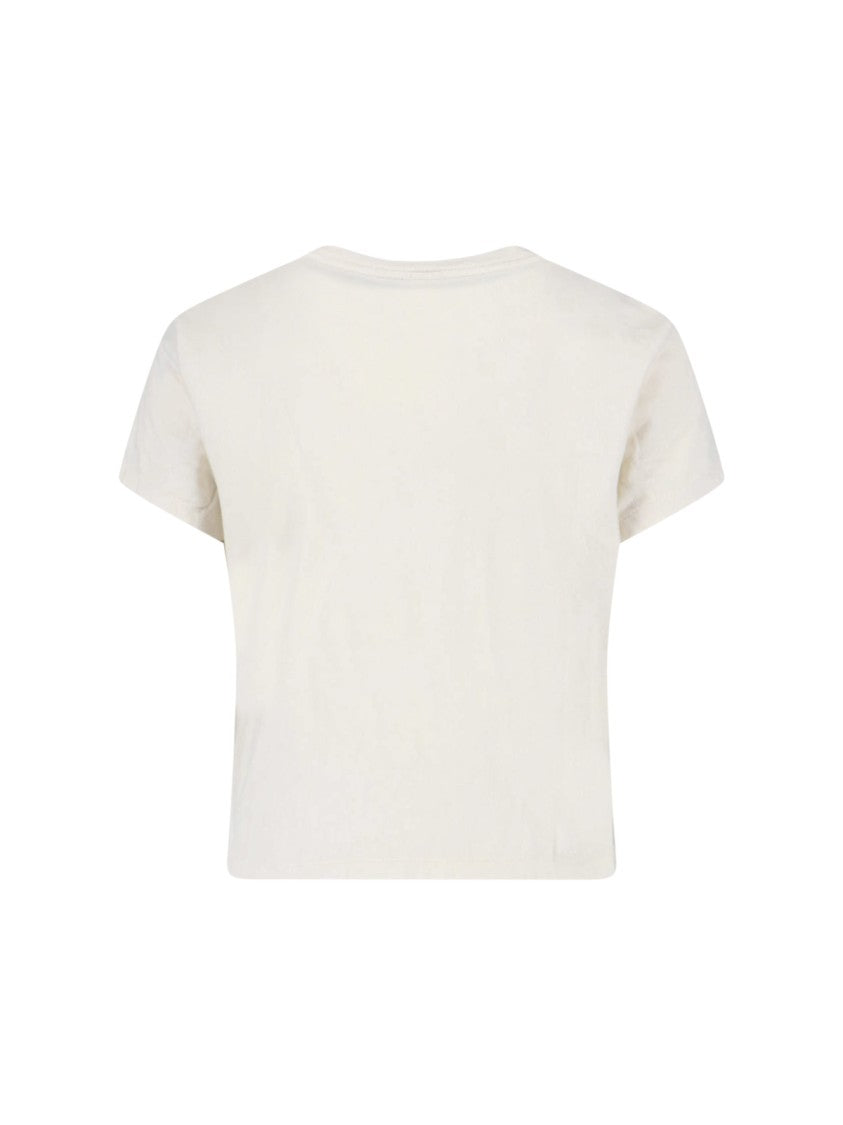 Re/Done White Sisters Graphic Print Cotton T-Shirt