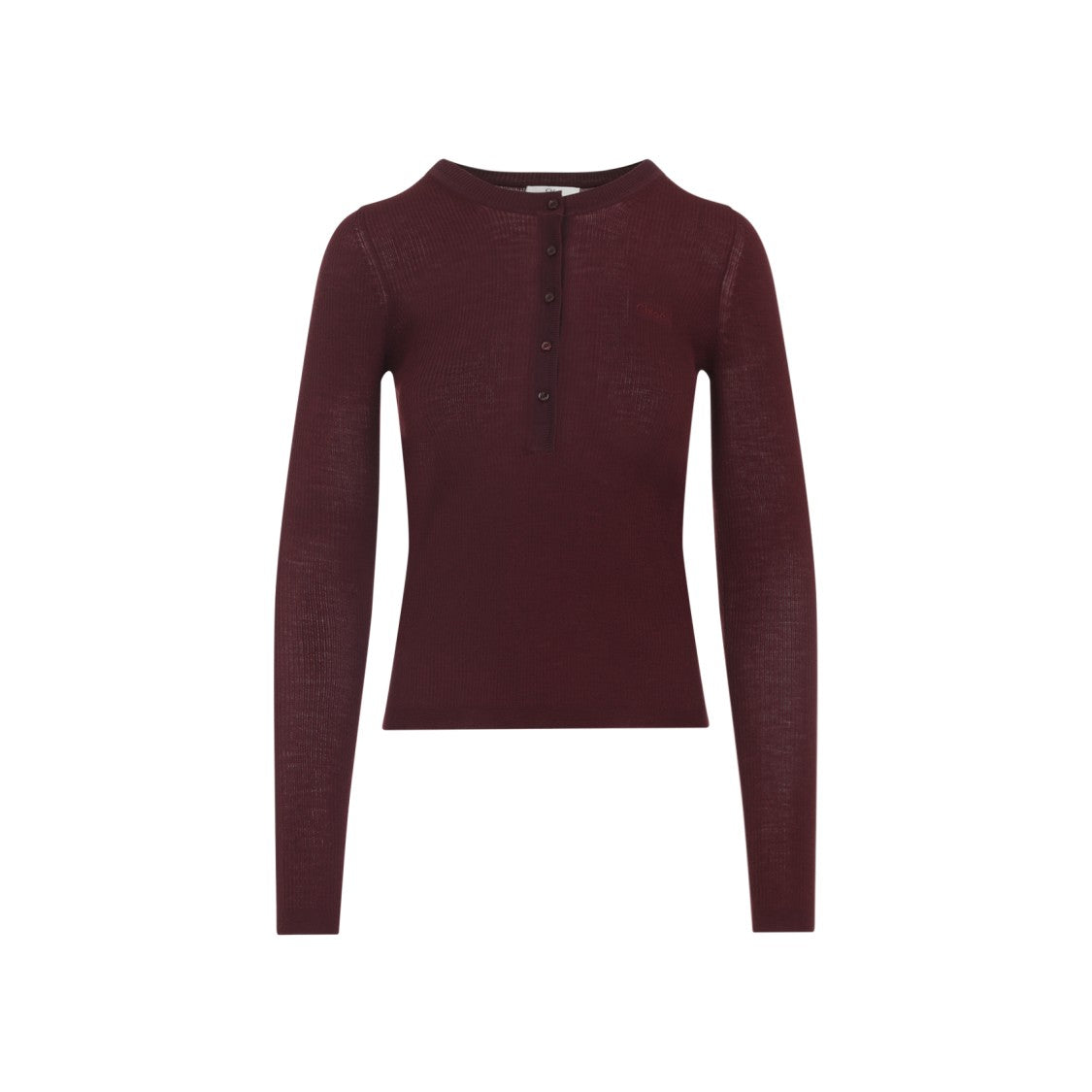 Chloé Wool-Silk Blend Sweater With Buttoned Placket