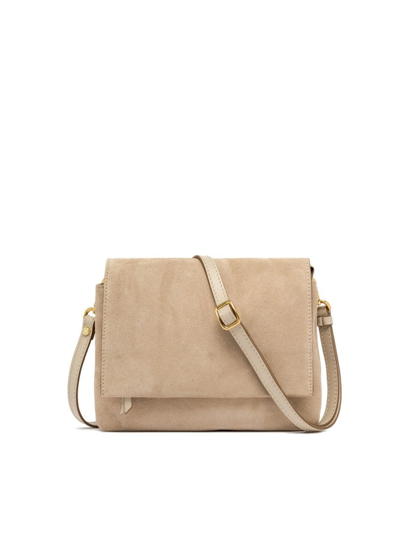 Gianni Chiarini Rectangular Suede Bag With Adjustable Strap And Contrast Zippers