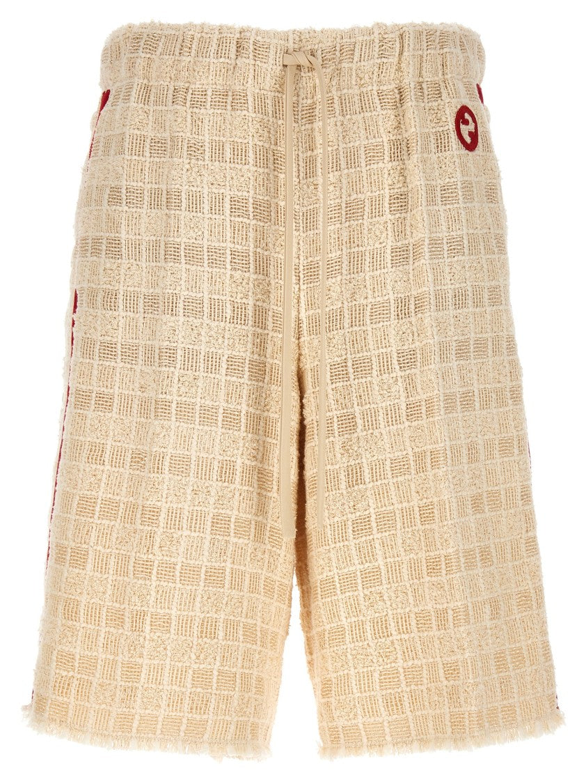Gucci Contrast Band Tweed Bermuda Shorts