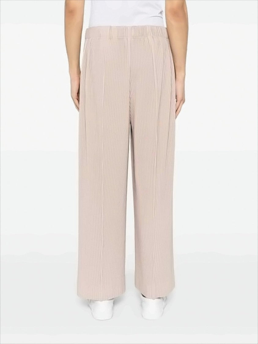 Homme Plissé Issey Miyake Pleated Wide-Leg Trousers With Elastic Waistband