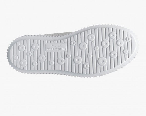 Voile Blanche White Textured Leather Fabric Low-Top Sneakers