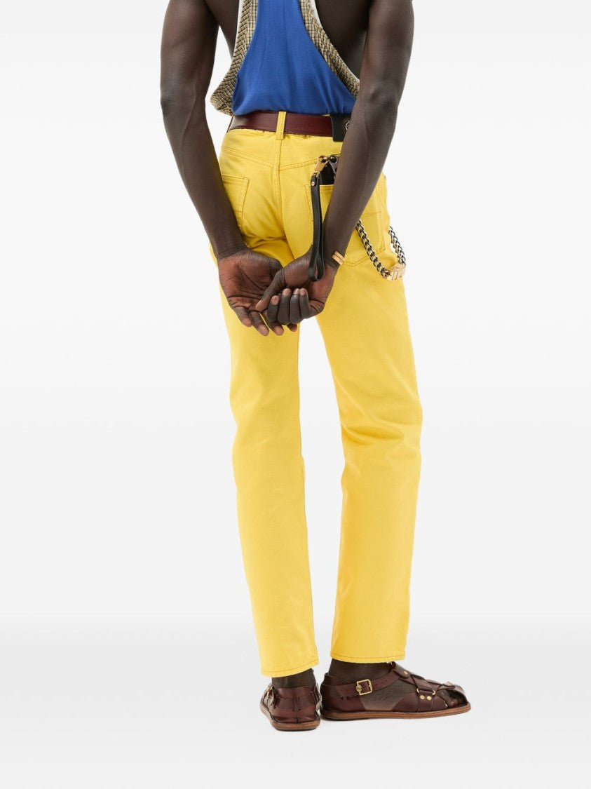 Versace Straight-Leg Yellow Denim Jeans