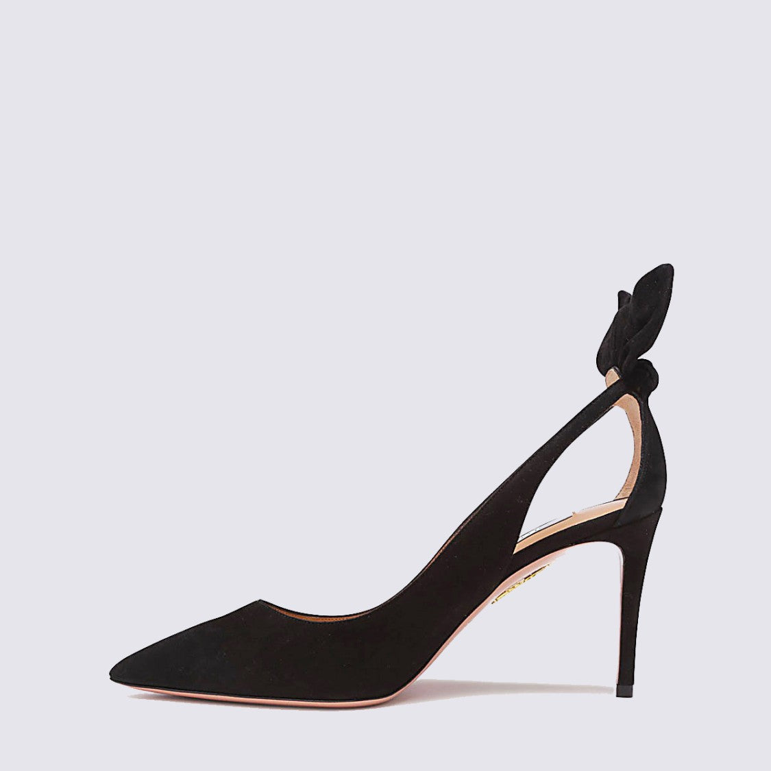 Aquazzura Black Suede Bow Tie Pumps