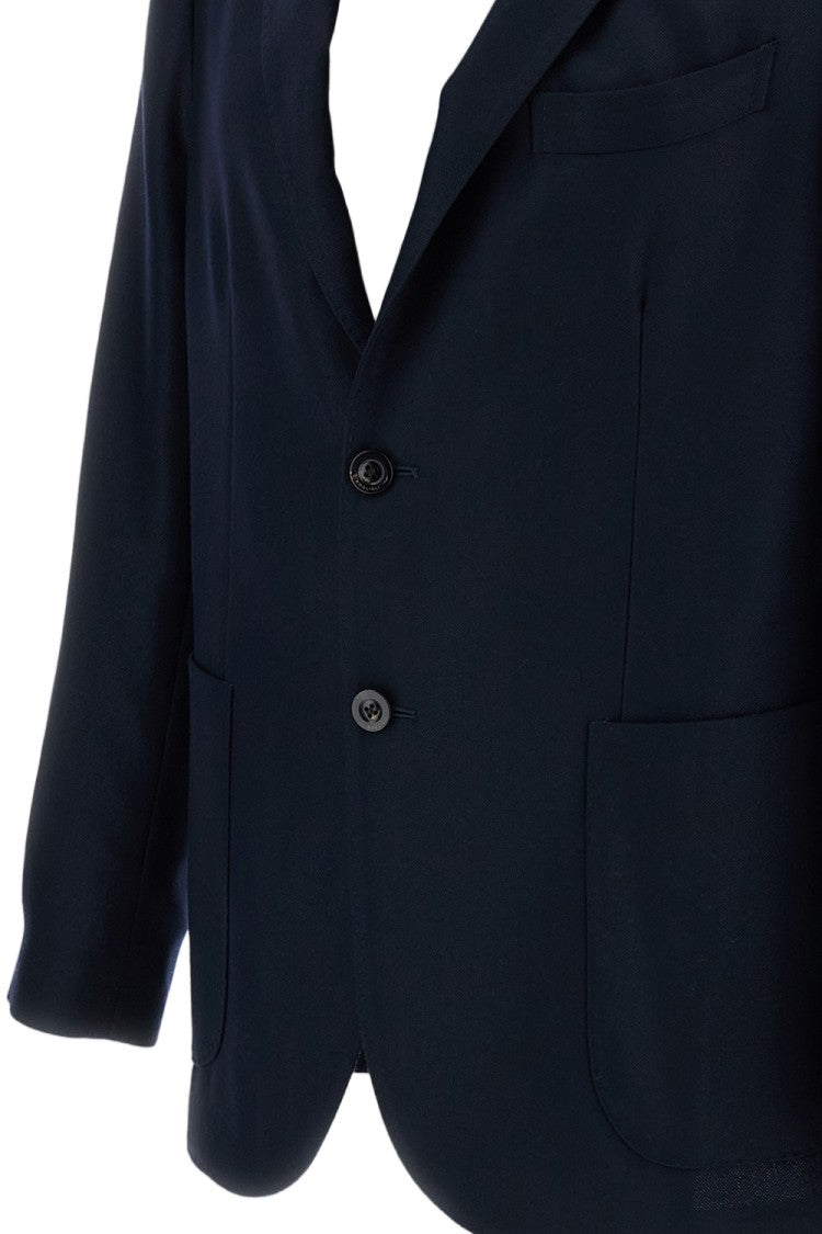 Boglioli Blue Lightweight Wool Single-Breasted Blazer