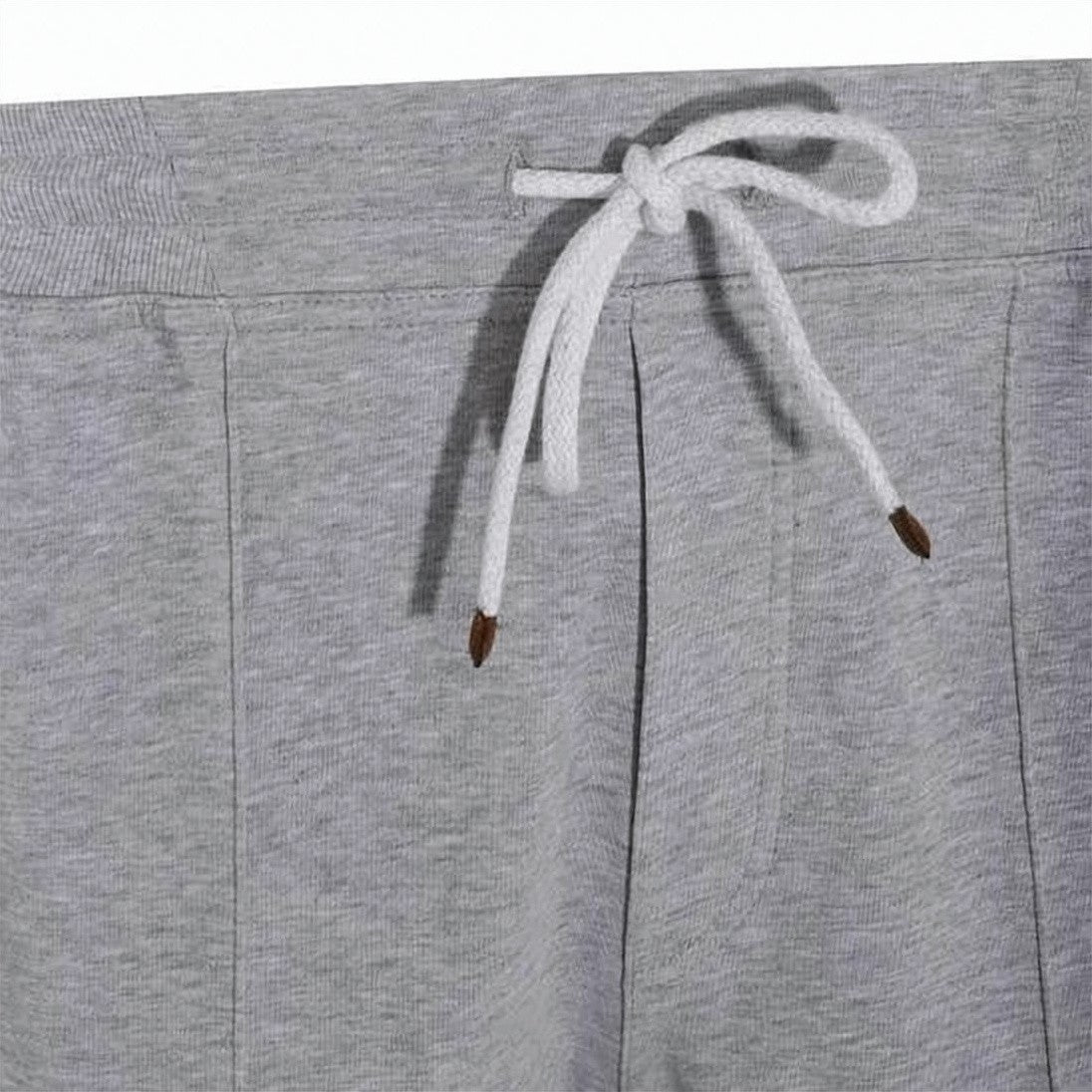 Brunello Cucinelli Heathered Grey Jogger Pants With Tapered Fit