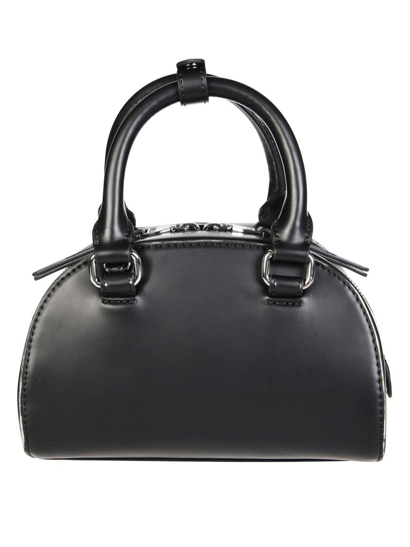 Diesel Rounded Rectangular Black Handbag With Detachable Strap