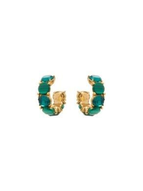 Oscar De La Renta Malachite Hoop Earring