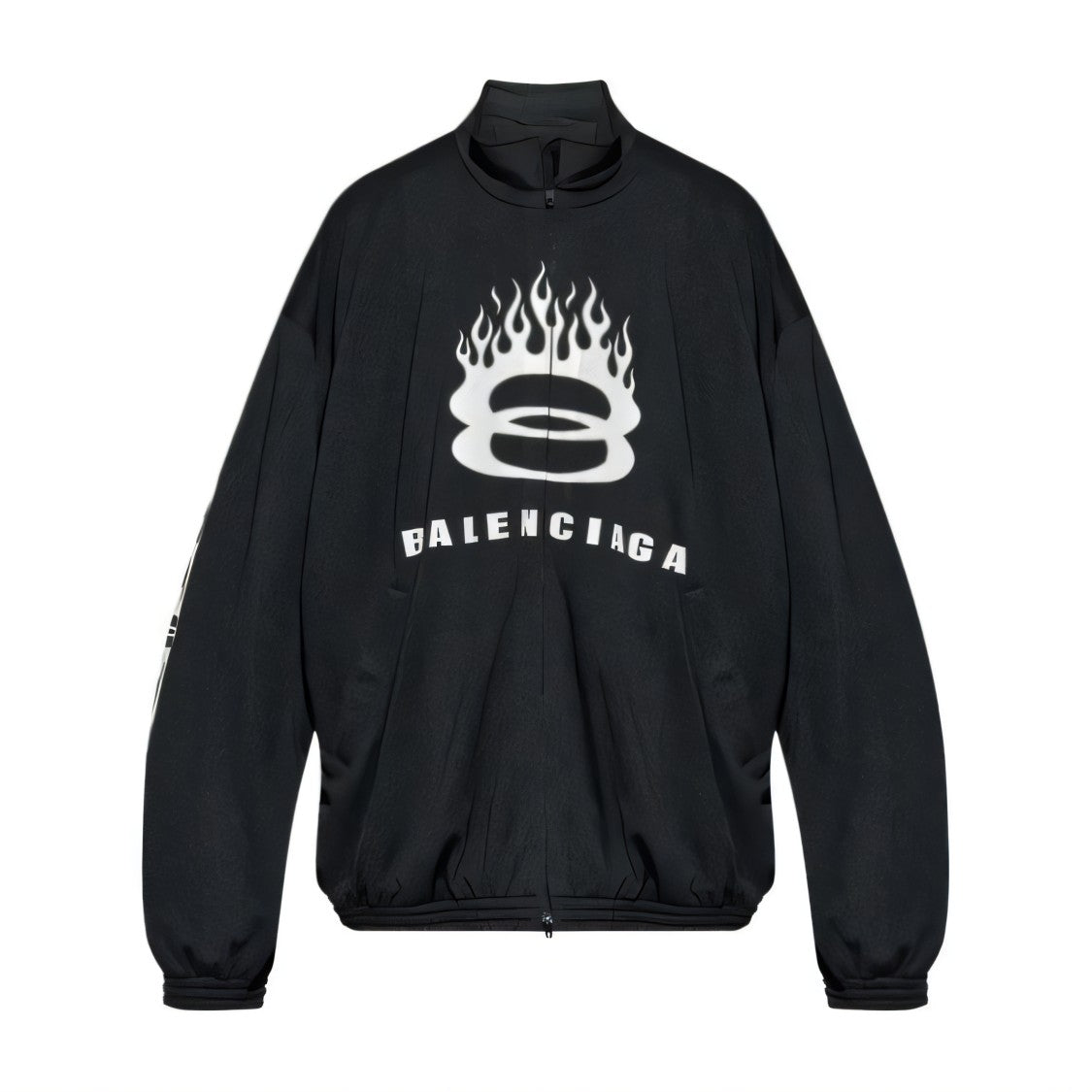 Balenciaga Relaxed-Fit Graphic Logo Jacket With High Collar