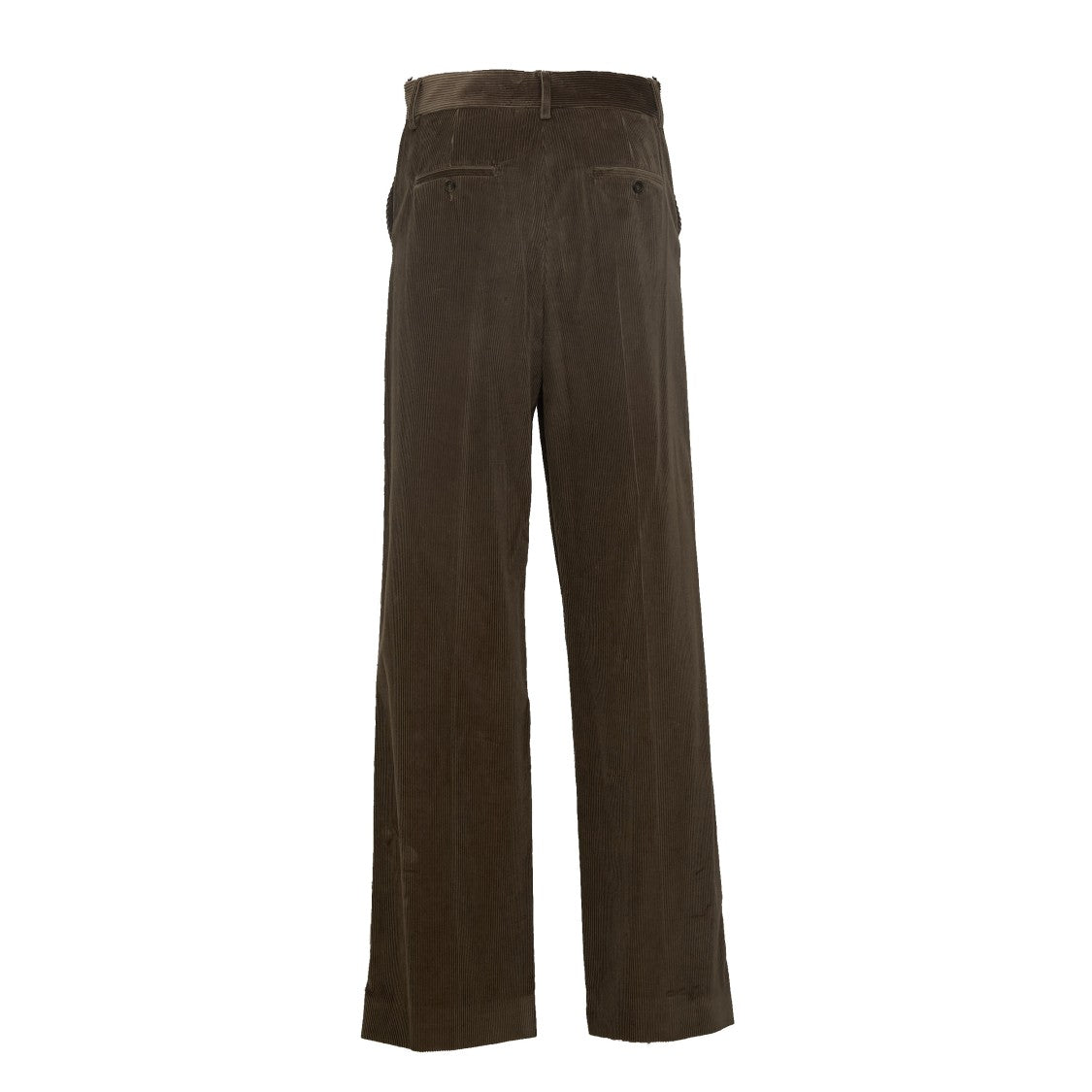 Max Mara Wide-Leg Pressed Crease Cotton Corduroy Pants