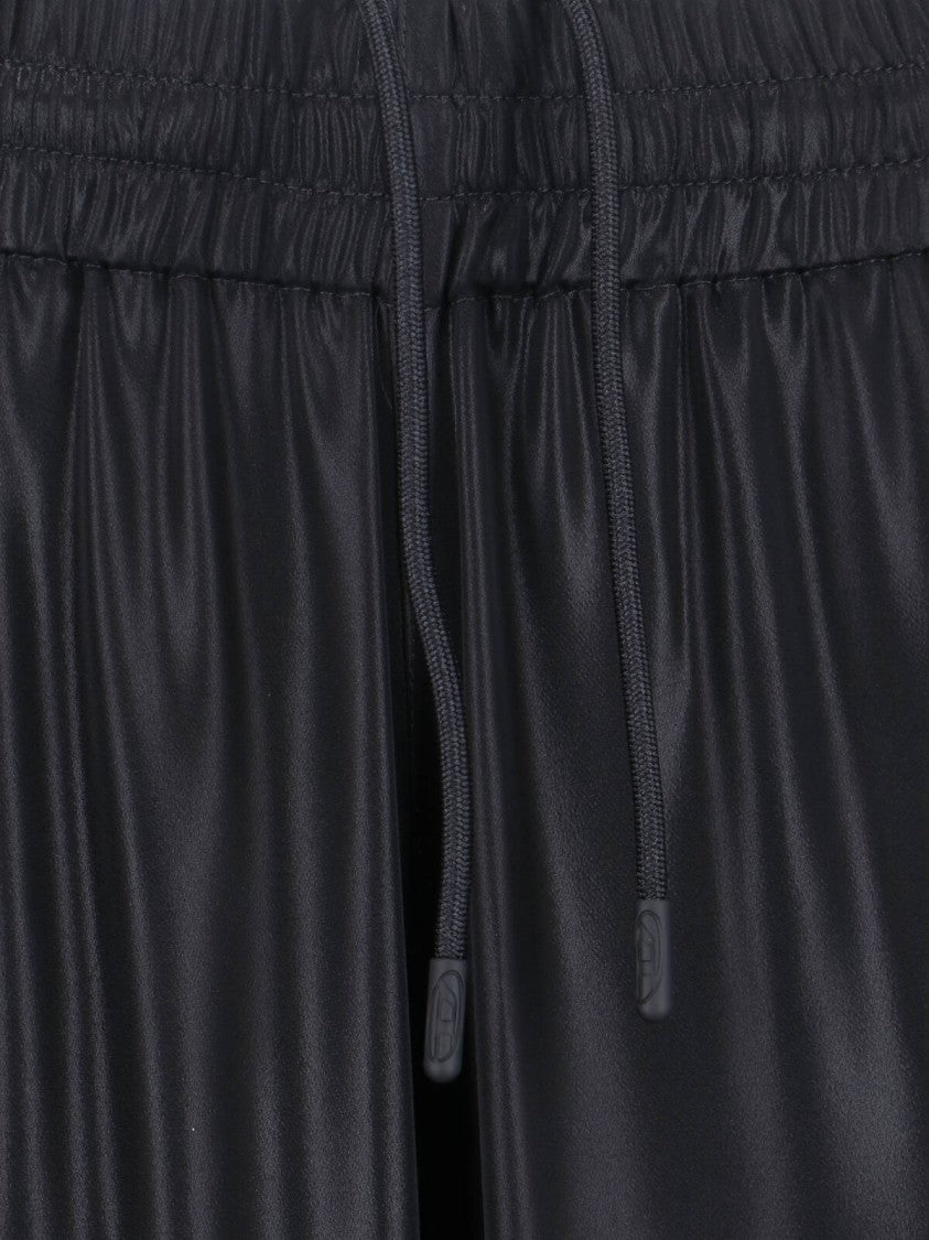 Diesel Mid-Rise Black Pants With Adjustable Waist