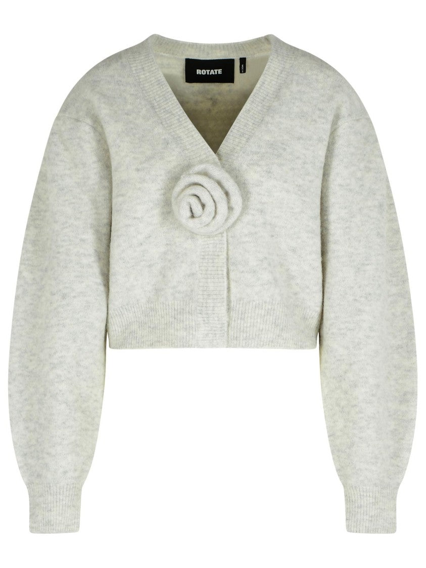 Rotate Light Grey Alpaca Blend Cardigan