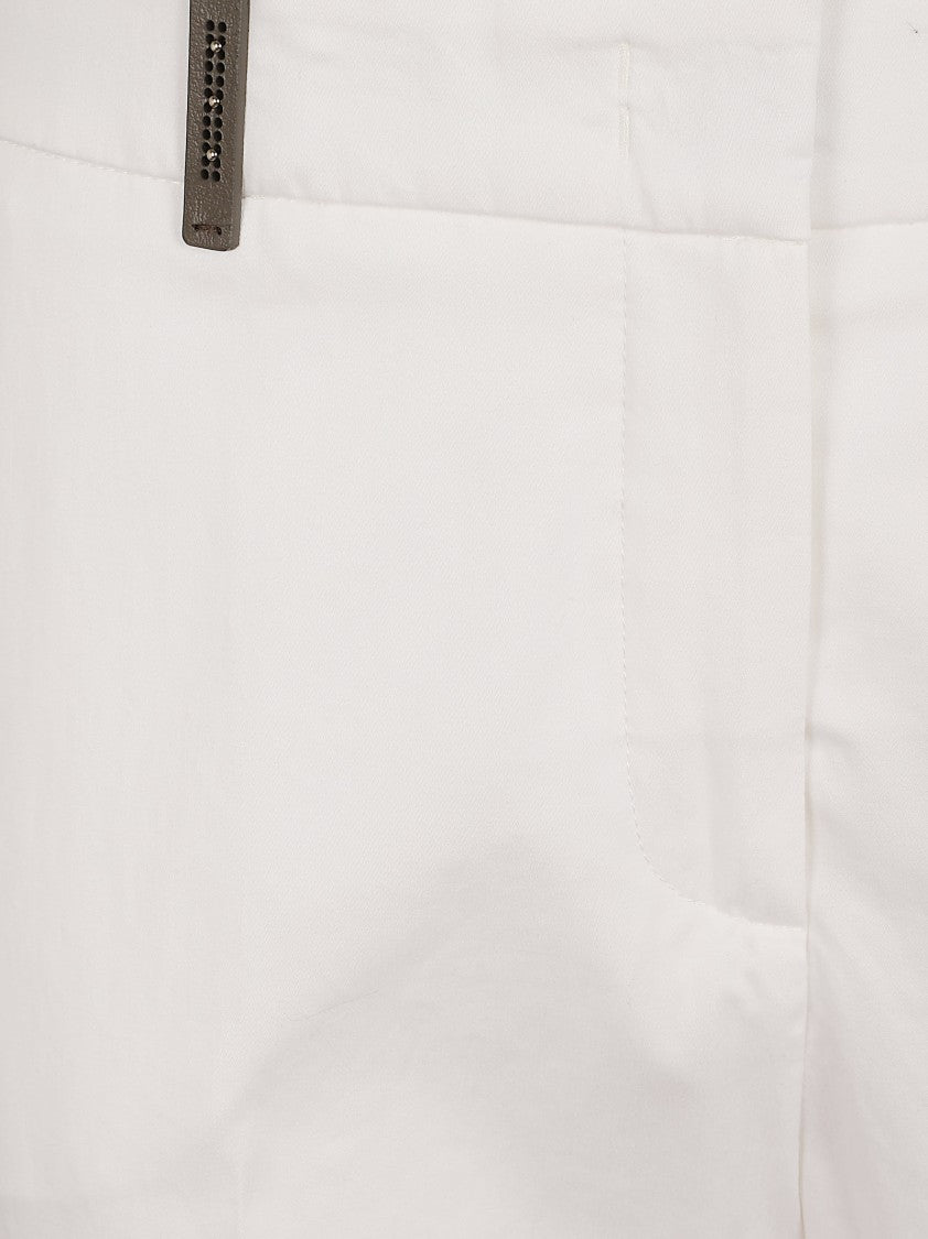 Peserico Ankle-Length Slim-Fit Trousers With Side Slits