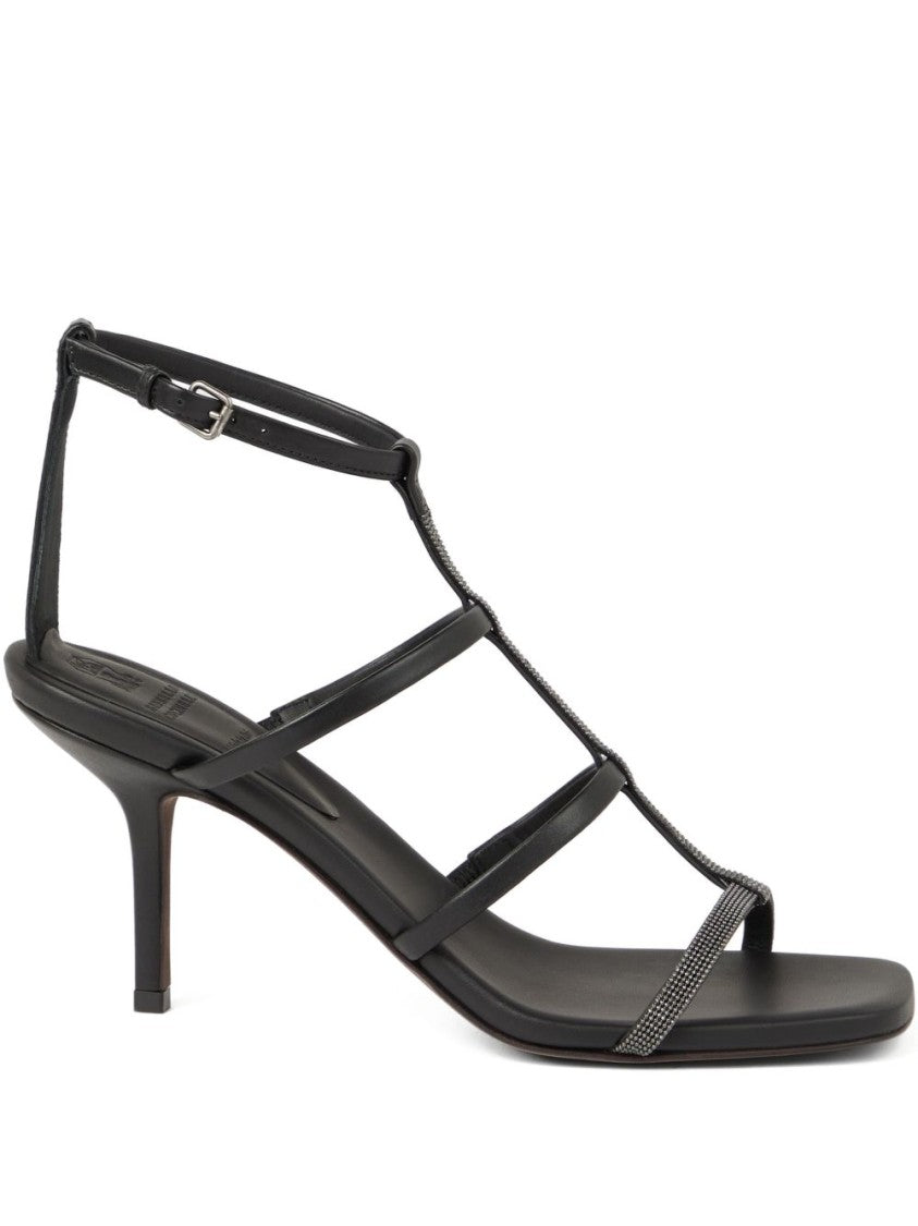 Brunello Cucinelli Mid Sculpted Heel Shoes With Multi-Way Strap Design