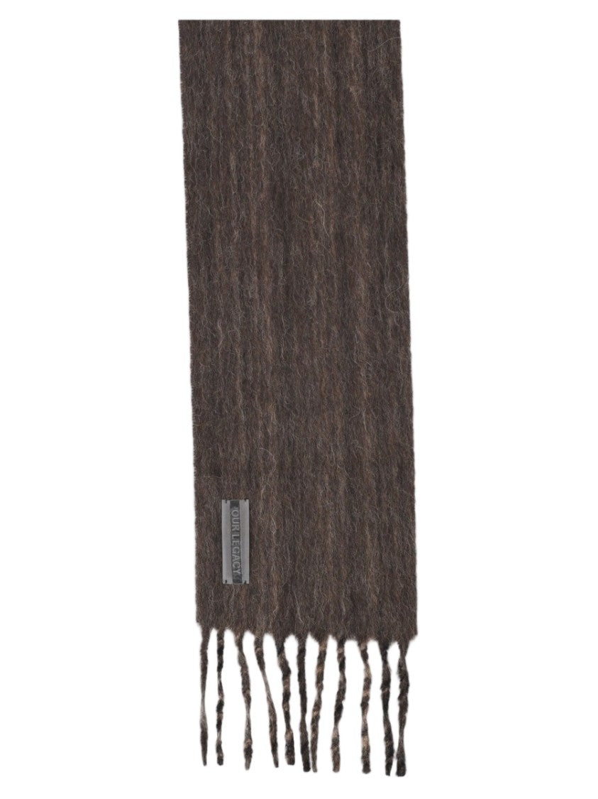 Our Legacy Brown Textured Twisted Fringes Alpaca-Blend Scarf
