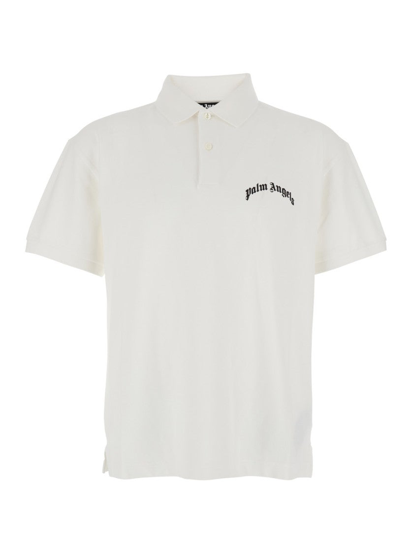Palm Angels Cotton Polo Shirt With Embroidered Logo