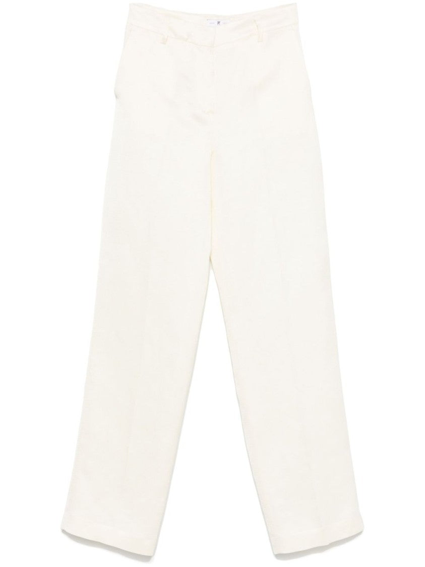 Pt Torino Beige Trousers With Concealed Fastening