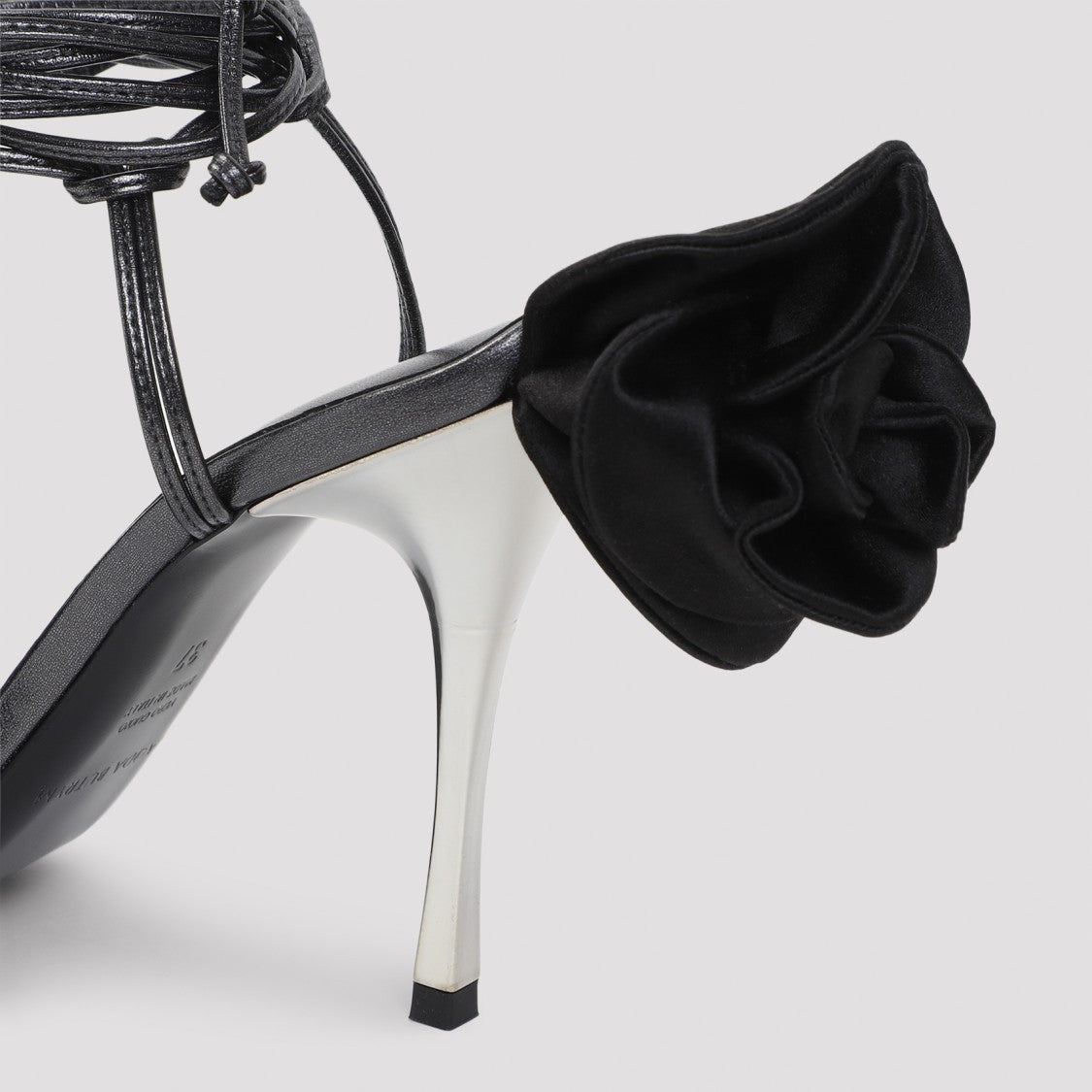 Magda Butrym Black Calf Leather Flower Shoes