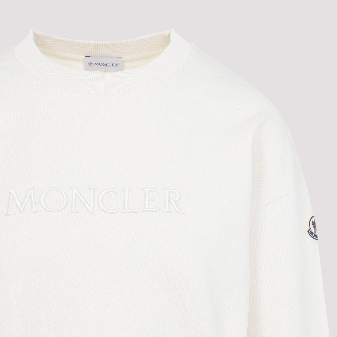 Moncler White Cotton Sweatshirt