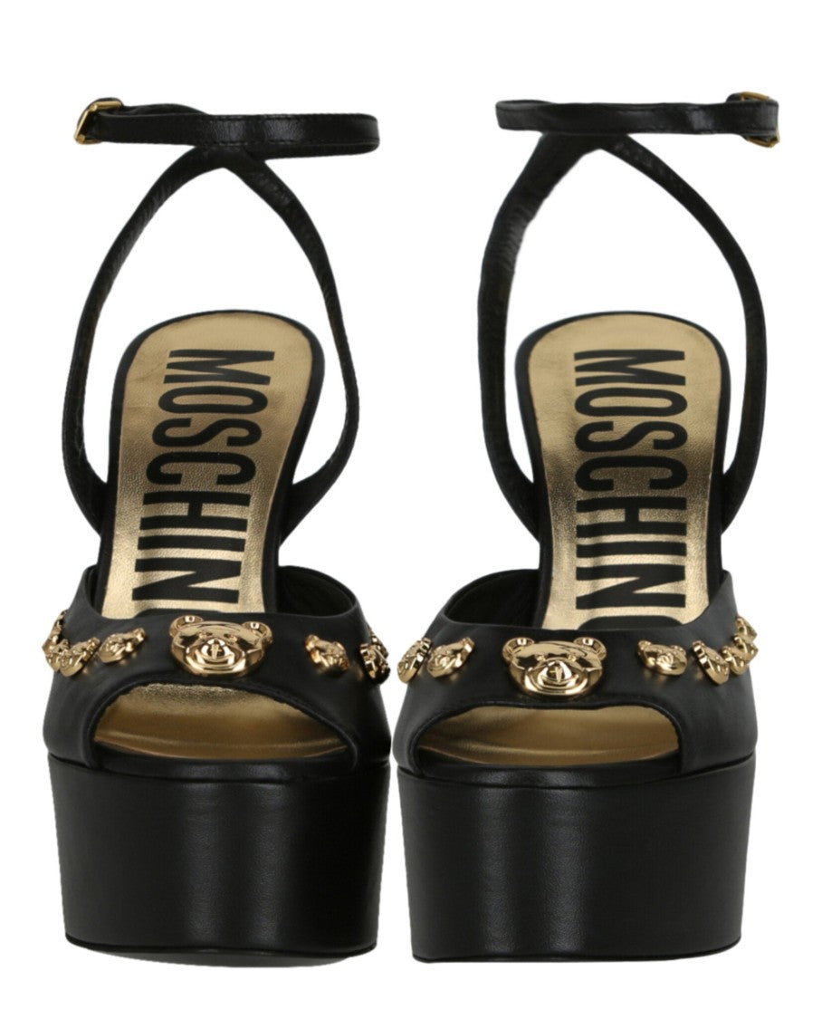 Moschino Teddy Studs Platform Heel Sandals