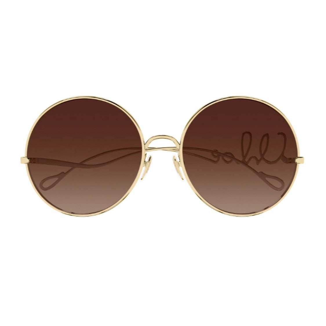 Chloé Gold Iconic Ch0329s Metal Round Sunglasses