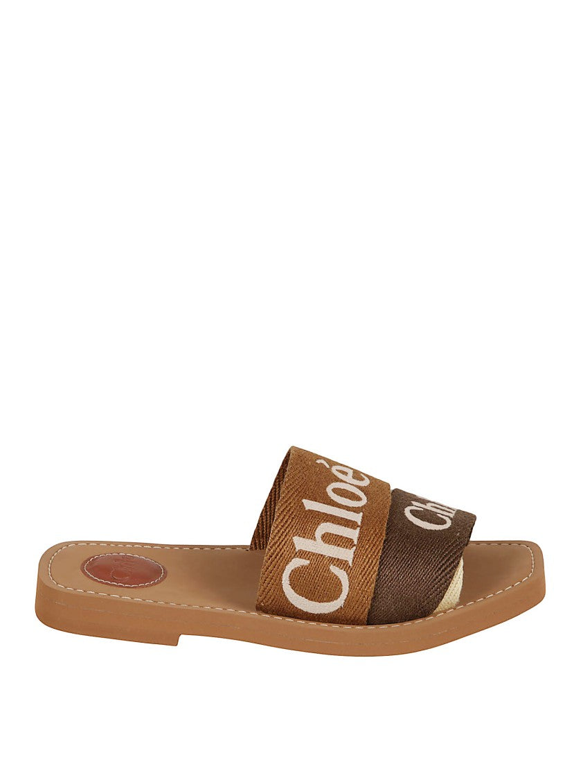 Chloé Color-Blocked Slip-On Sandals With Embossed Detailing