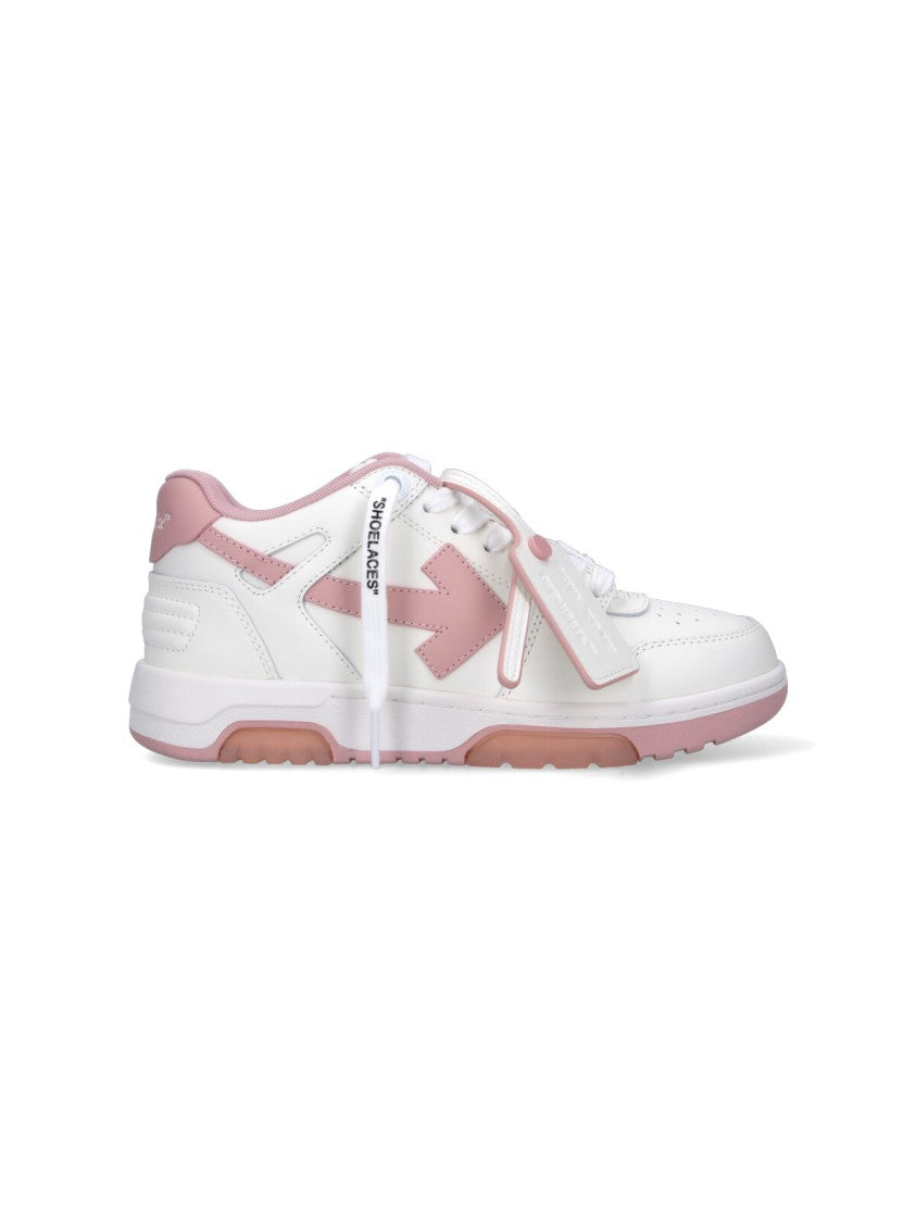 Off-White Rounded Toe Lace-Up Sneakers With Iconic Off-White Details