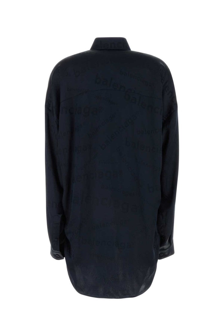 Balenciaga Midnight Blue Silk Oversize Shirt