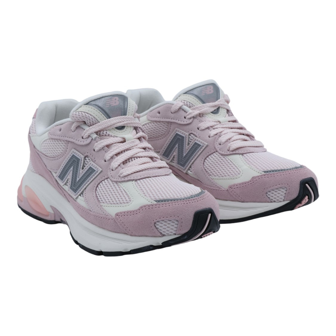 New Balance Pastel Pink White Padded Collar Chunky Sneakers