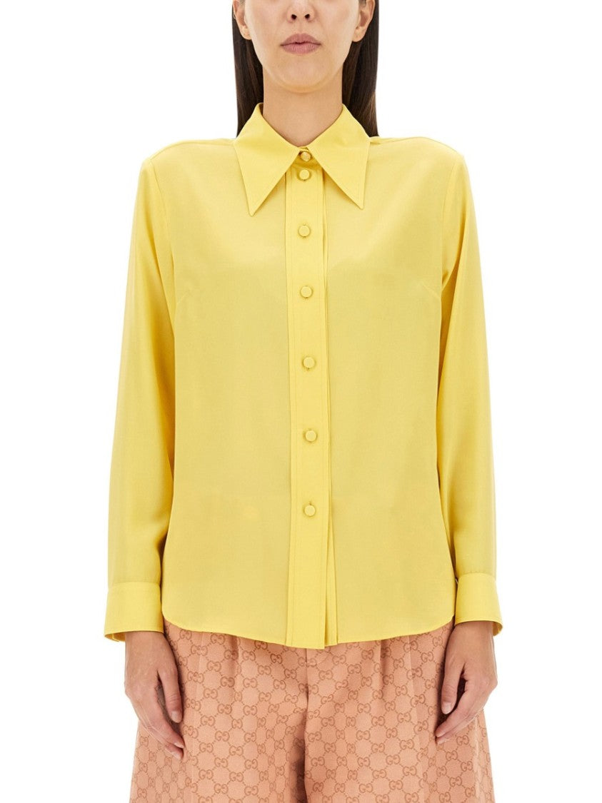 gucci silk dress shirt Gucci Silk satin shirt
