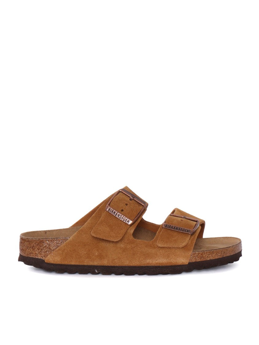 Birkenstock Mink Arizona Suede Leather Slide Sandal