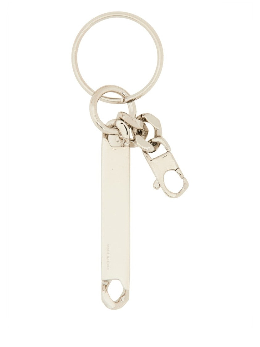Mm6 By Maison Margiela Polished Brass Keychain With Logo Decoration