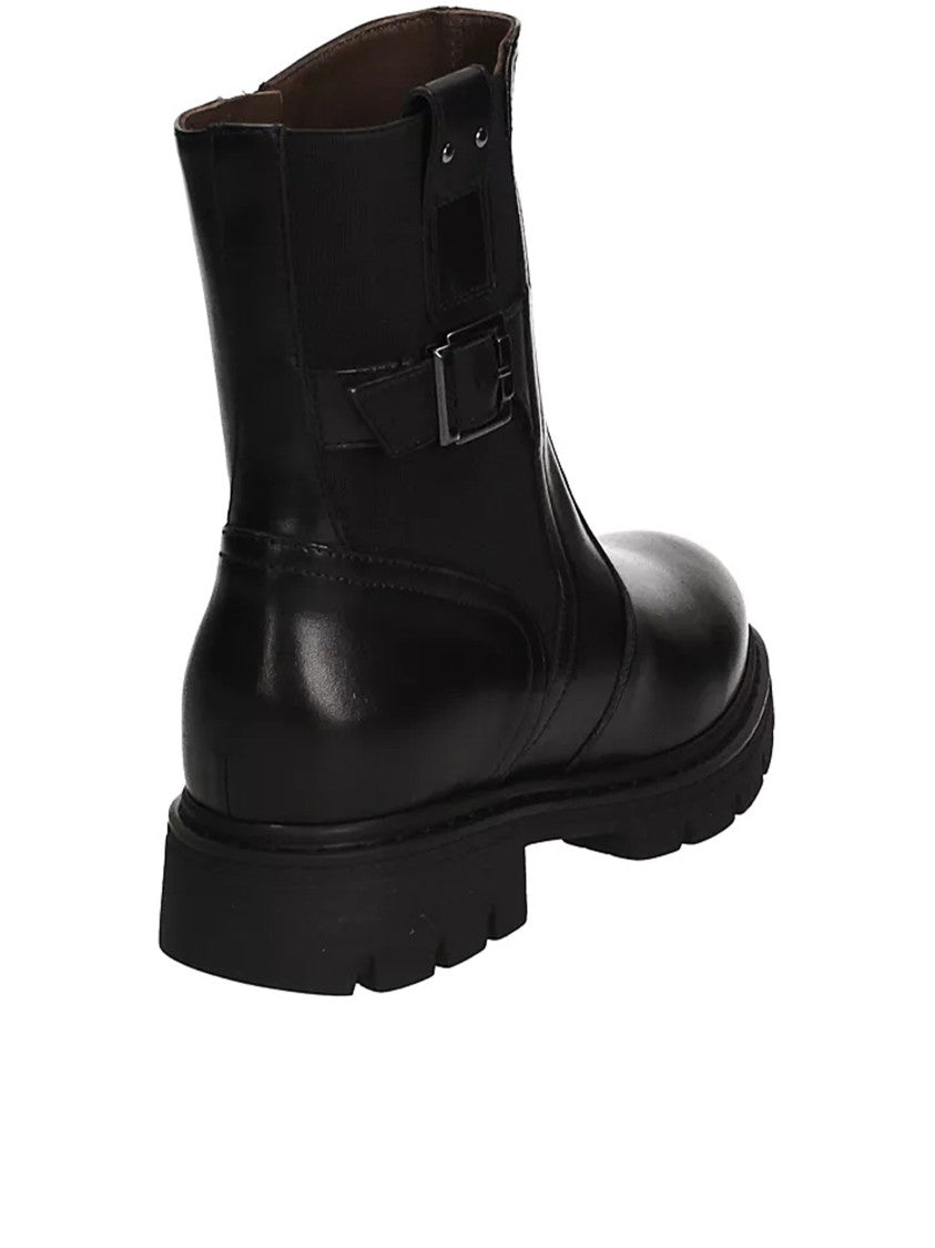 Nero Giardini Sleek Leather Ankle Boot With Adjustable Buckle Detail